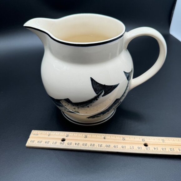 Unique handpainted Emma Bridgewater Black Salmon Jug pitcher rare hard to find - Picture 12 of 13